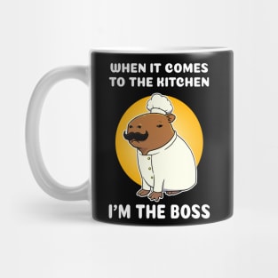 When it comes to the kitchen I'm the boss Capybara Chef Cartoon Mug